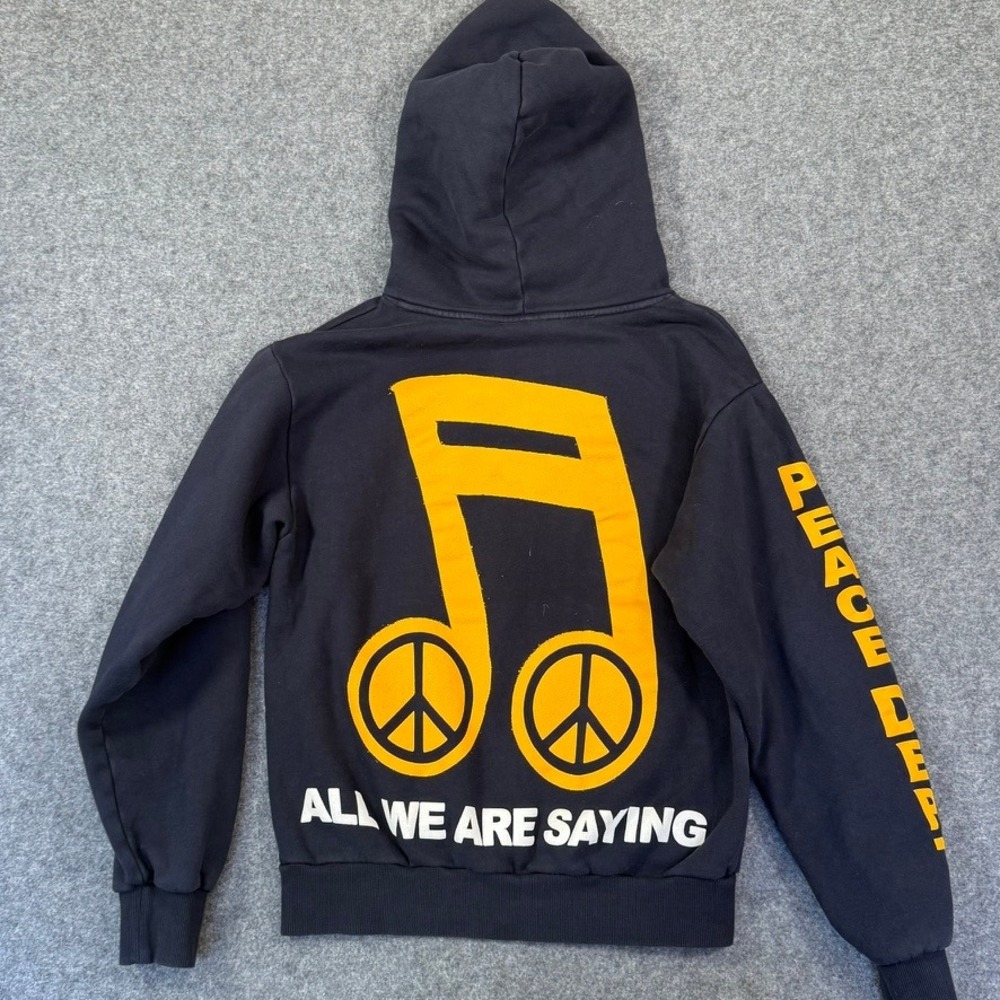 Online Ceramics Legalize Peace Dept Hoodie Black Graphic Pullover Small S Comfy